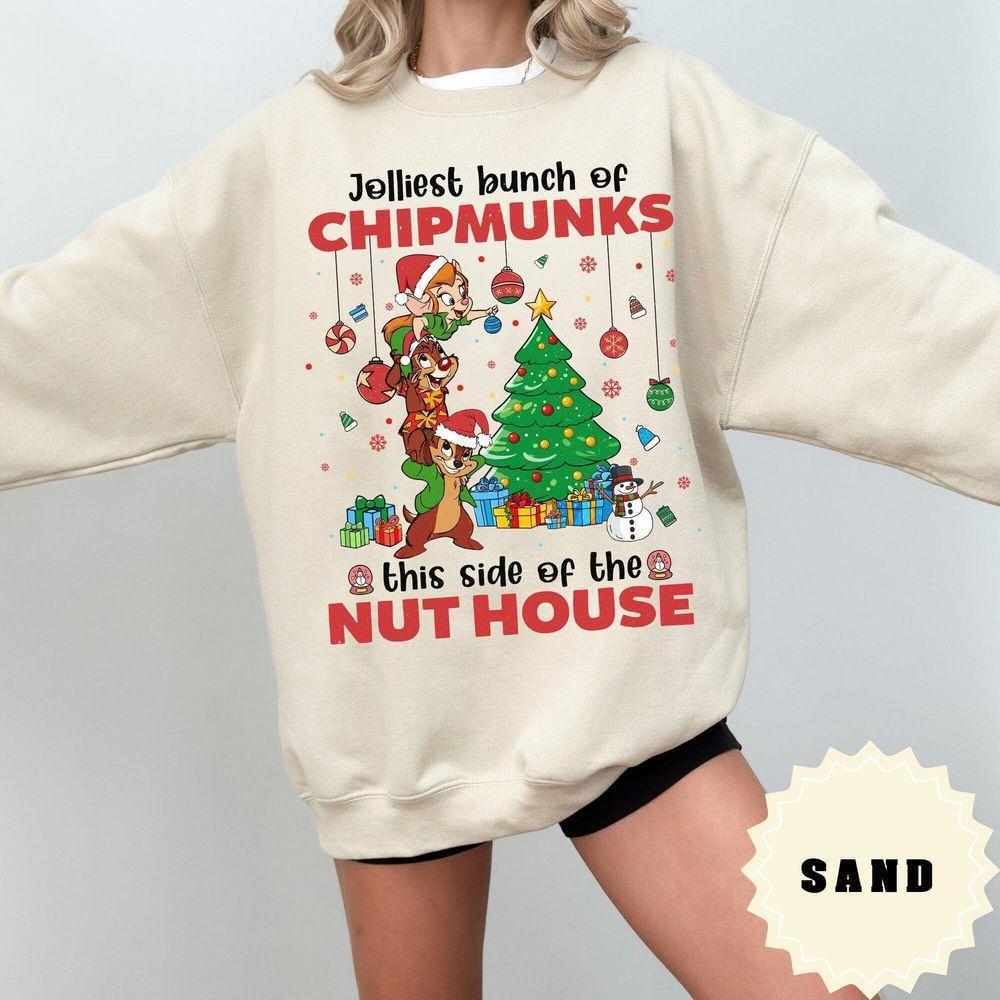 Disney Double Trouble Chip N Dale Jolliest Bunch Of Chipmunks Shirt Disneyland Family Xmas Tee Mickey's Very Merry Christmas Party 2025 Design T-shirt